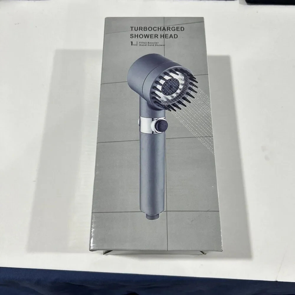 Turbocharged Shower Head Hand-held Spray Replacement 3 Modes Combo
